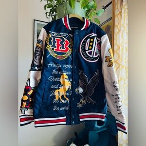 Reason Mens Embroidered printed 23rd bad kids Street Varisty Jacket